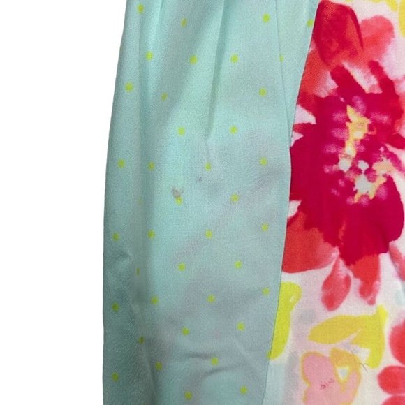 Cat & Jack Dress Kids XS 4/5 Rayon Blue Yellow Flowers Ruffles A line - Picture 11 of 16